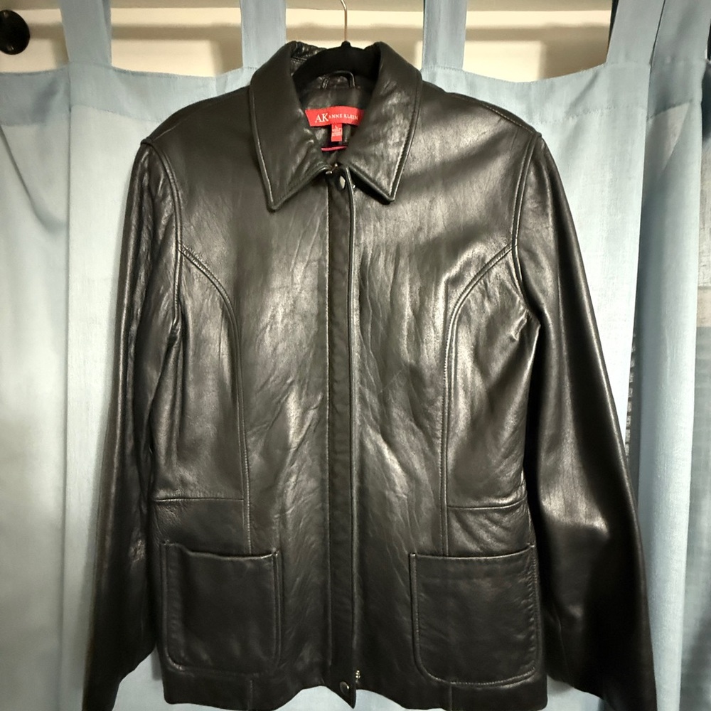 Anne Klein Dark Leather Jacket